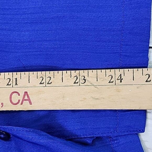 Y2K Anthropologie Porridge Shiny Women's SzS Button Front Shirt Bright Blue Soft - Picture 8 of 8